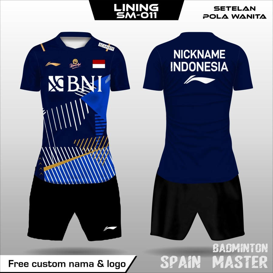 Setelan jersey perempuan badminton baju lining kaos bulutangkis gregoria