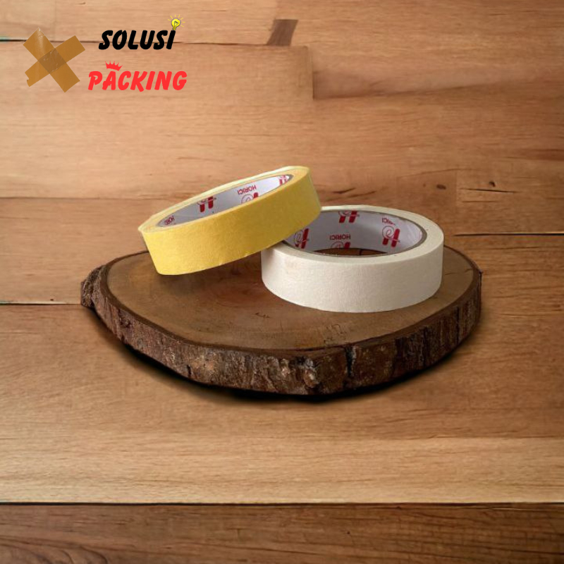 

MASKING TAPE 24MM*25Y ISOLASI KERTAS / MASKING TAPE PEREKAT KUALITAS BAGUS LEBIH TEBAL WARNA