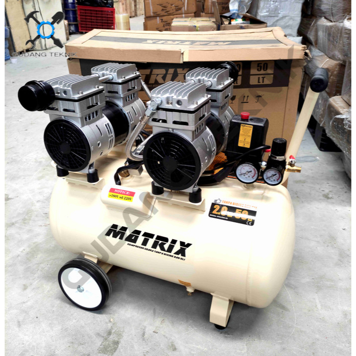Kompresor Angin OILESS 50 Liter 2HP OFS1500-50 MATRIX / Air Compressor Udara Tanpa Oli Compresor OIL