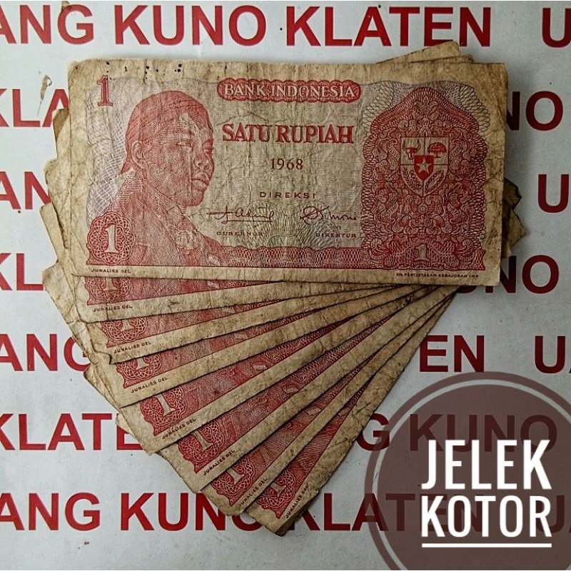 Asli Jelek 1 Rupiah Sudirman Tahun 1968 Seri Jendral Soedirman Dirman Uang Kertas Kuno Duit Lama Jadul Antik Indonesia Original Fine