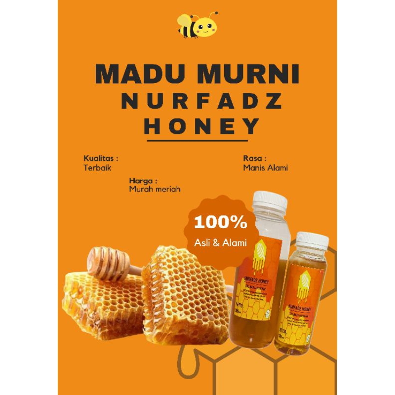 

madu nurfadz honey murni asli 100% madu sarang botol