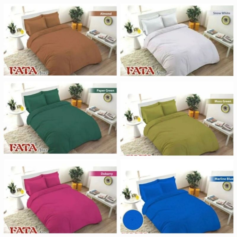 bedcover fata satu set polos ukuran 180x200