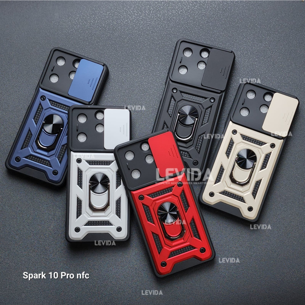 Tecno Spark 10 Pro Tecno Spark 10c Tecno Spark 10 Nfc Case Robot Slide Kamera Protect + Ringstand Te