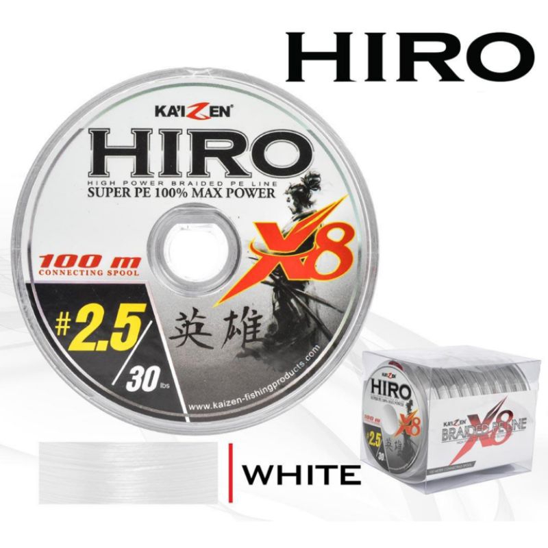 PROMO TERMURAH : Senar PE Kaizen Hiro X8 100M Connecting White PE 6 DAN PE 8