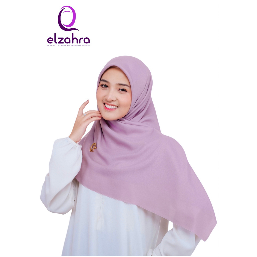 KERUDUNG HIJAB SEGI EMPAT VOAL PREMIUM TEBAL LASERCUT TERLARIS MURAH POLOS ELZAHRA