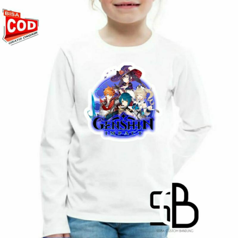 Kaos anak lengan panjang Gambar Genshin impact