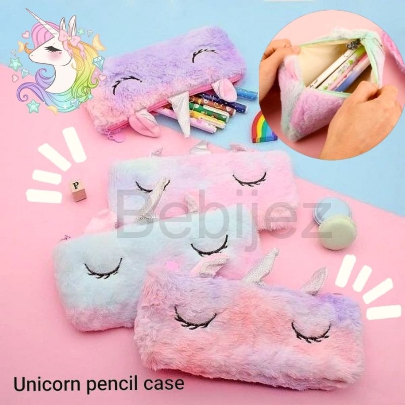 

Kotak Tempat Pensil Unicorn Bulu Alat Tulis Anak Dompet Kuda Poni Import Pencil Case Fluffy Perlengkapan Sekolah 820