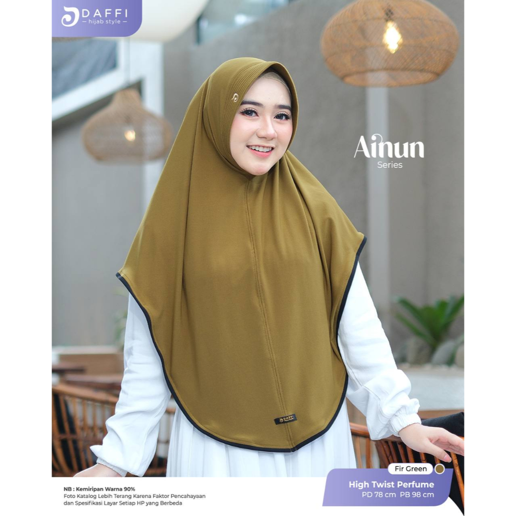 Daffi Hijab Bergo Ainun HIjab Jumbo Bahan Jersey Parfum