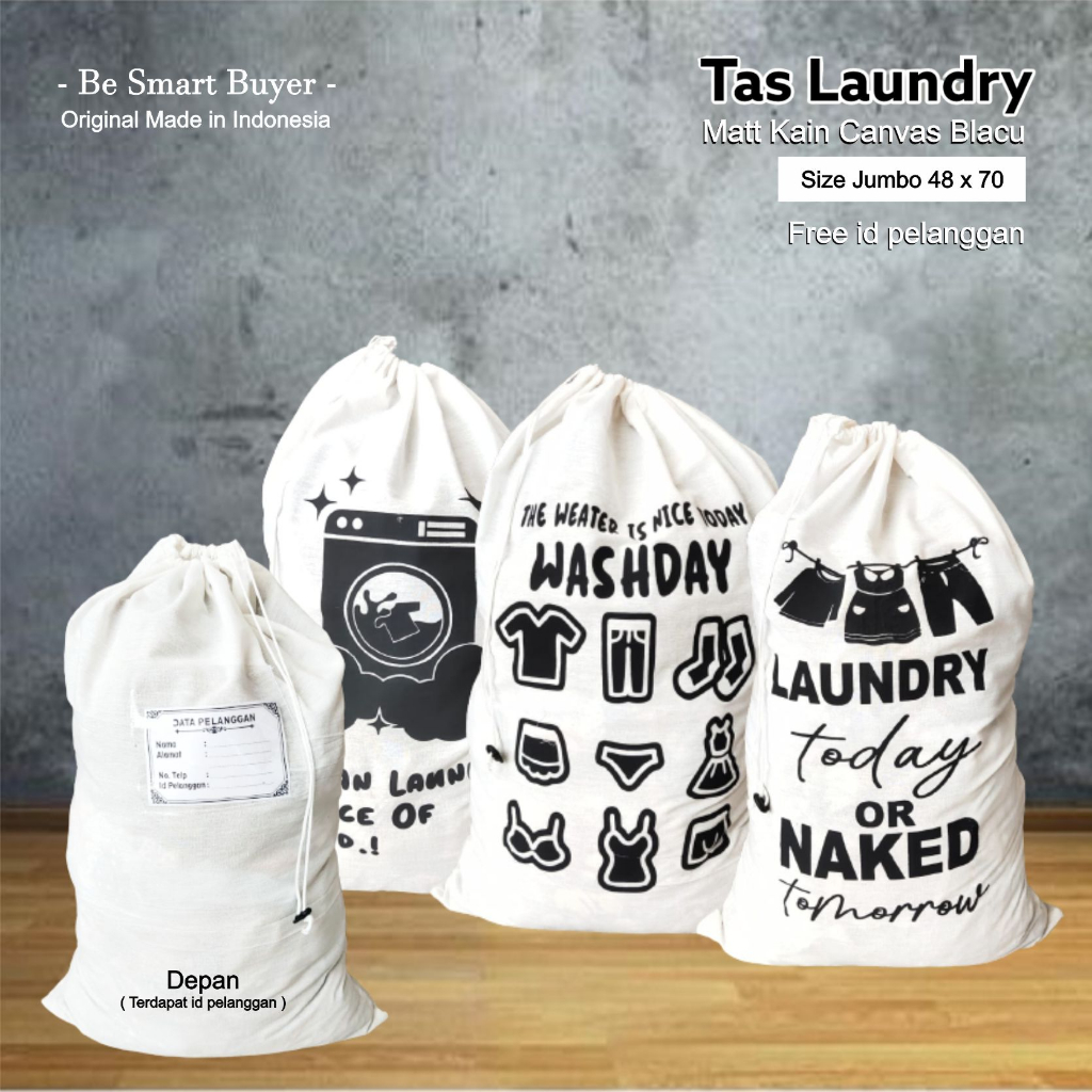 Tas Laundry Kain / Tas Laundry Jumbo  / Tas Laundry Tebal / Tas laundry Jumbo Laundry Bag Tebal