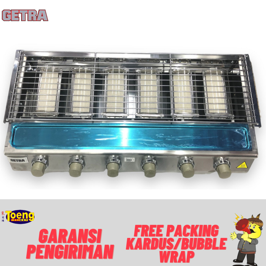 KOMPOR BBQ / KOMPOR GRILL / GAS BBQ GRILL 6 TUNGKU BS-216 GETRA