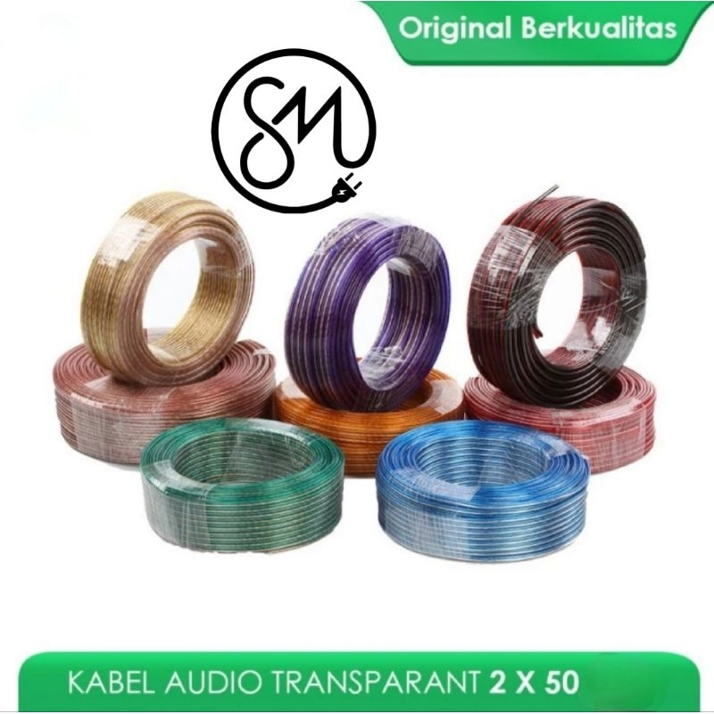 kabel listrik audio Transparan serabut tembaga cable 2 x 50