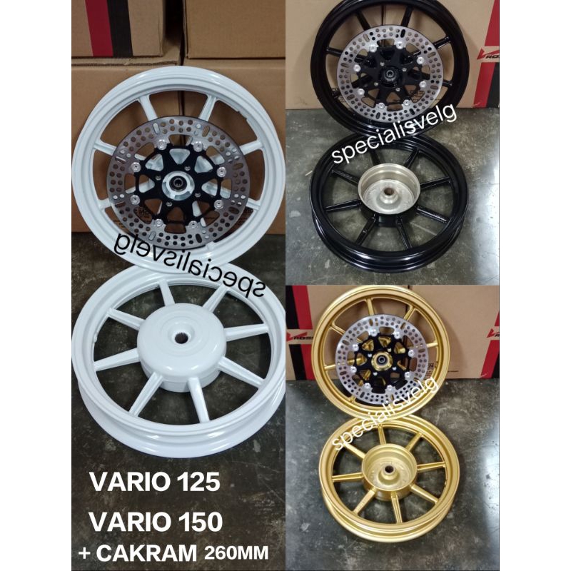 VELG/PELAK PELEK VROSSI PALANG 8 VARIO 125 VARIO 150 VARIO 125/150 NEW + PIRINGAN CAKRAM 260MM