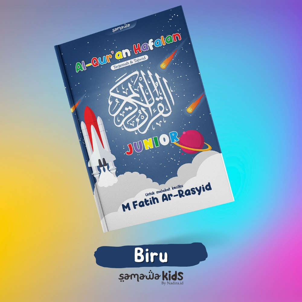 Al Quran Custom Nama Kids Junior By Nadira Bisa Tulis Nama Sibuah Hati di Cover Ukuran A5 Fitur Lengkap Untuk Pemula Hafalan Tajwid Berwarna Latin Indonesia dan Lainnya