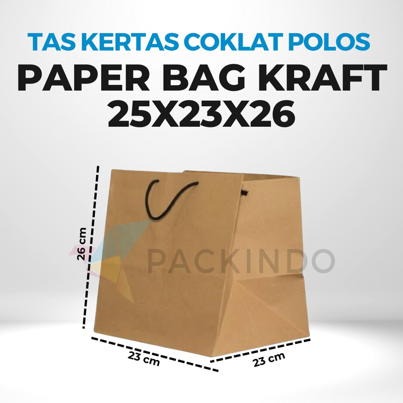 

Paper Bag Kraft / Tas Kertas Coklat Polos 25 x 23 x 26 cm