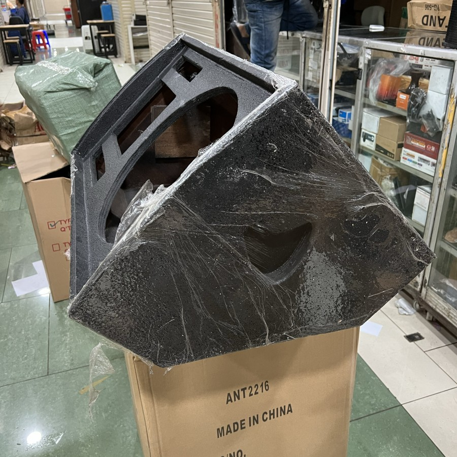 (JUAL 2 BUAH) box speaker model monitor 15 inch kayu triplek tekstur jeruk – KOMPLIT RAM + TERMINAL SPIKON