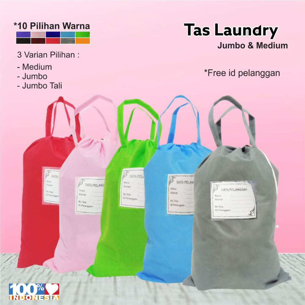 Promo Tas Laundry Jumbo Custum Sablon - Laundry Bag - Tas Laundry Non Wooven / Tas Spunbund Besar