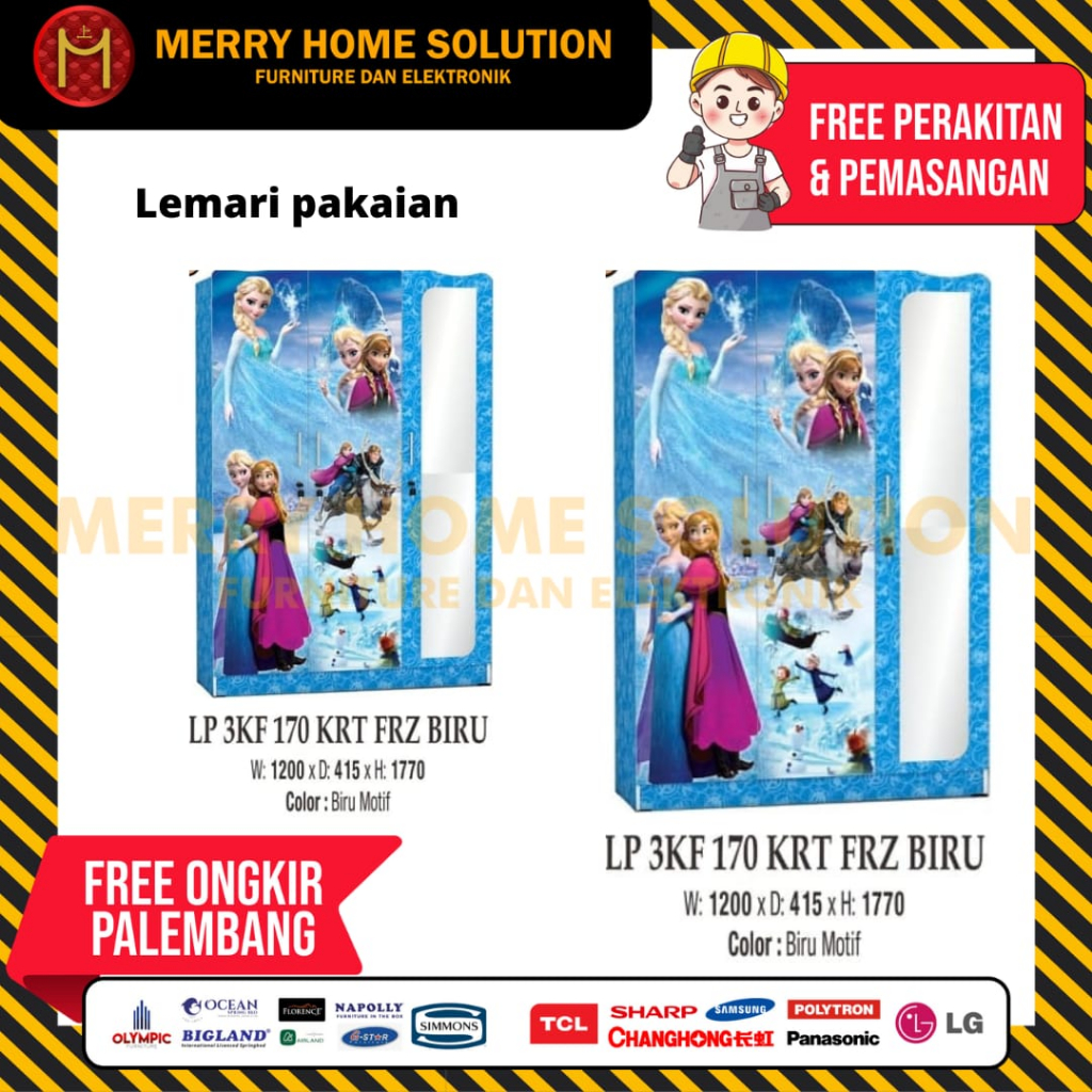 Baby Locker Lemari Pakaian Anak 3 Pintu Karakter Frozen Lemari Baju