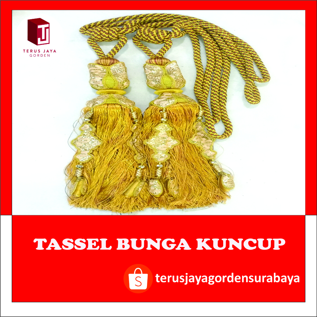 Tassel Bunga Kuncup Premium / Tali Tiang Gorden Murah 1 pasang / Pengait Pengikat Gorden Mewah Elega