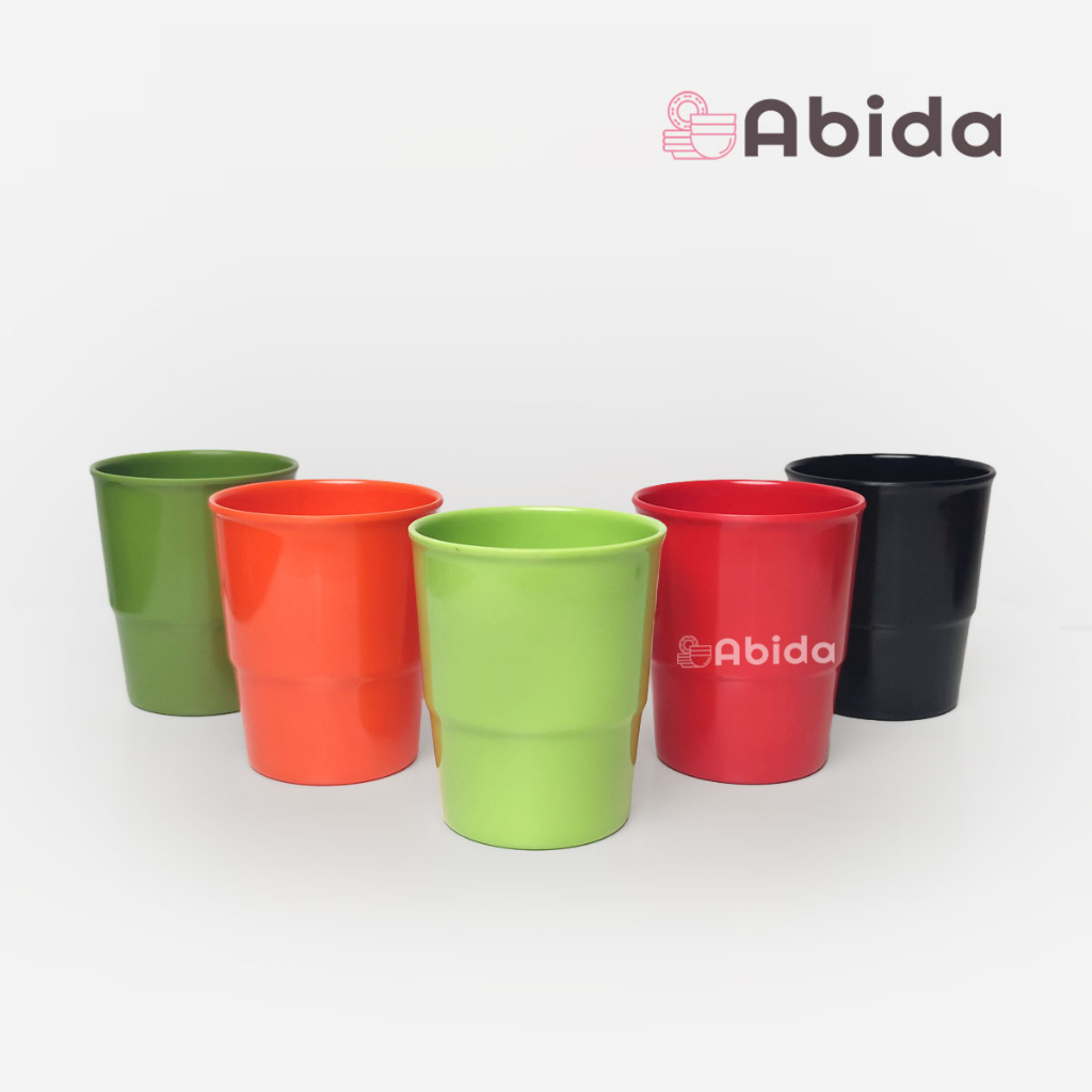 Abida 1 Lusin Gelas Melamin 300 ml - Gelas Lusinan - Gelas Melamin 1 Lusin - Grosir Gelas - Gelas Me