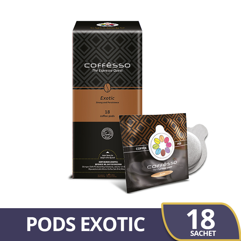 

Coffesso Exotic Coffee - Kopi Pods Isi 18s