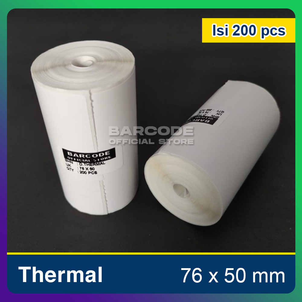 

Label Termal Printer Bluetooth 80mm 76x50 / 80x50 mm 1 Line Isi 200 Pcs
