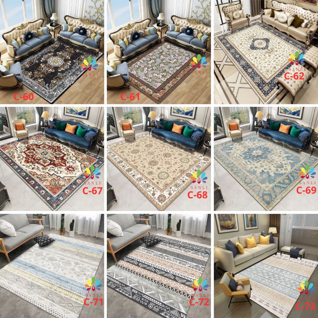 Karpet Lantai Bahan Polyester 90x150cm New Motif