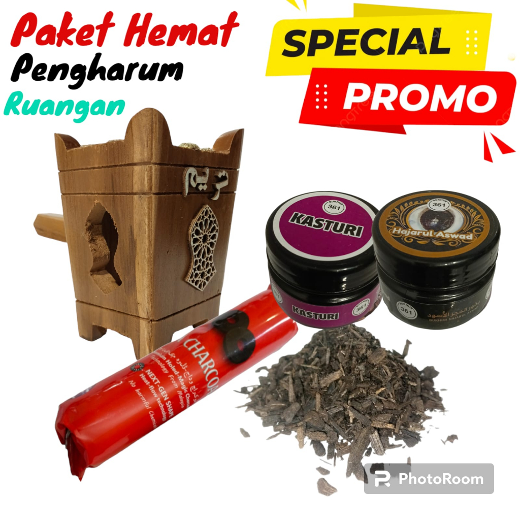 Paket Mabkhara Jati Tarim + Bukhur Amer Oud + Bukhur Maghribi + Arang Magic/Paket 4in1 termurah