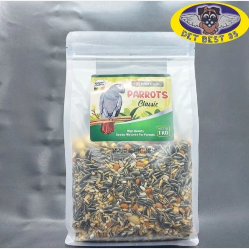 Parrot Clasic 1Kg Haver King Makanan Burung Parrot Afgrey Conures etc