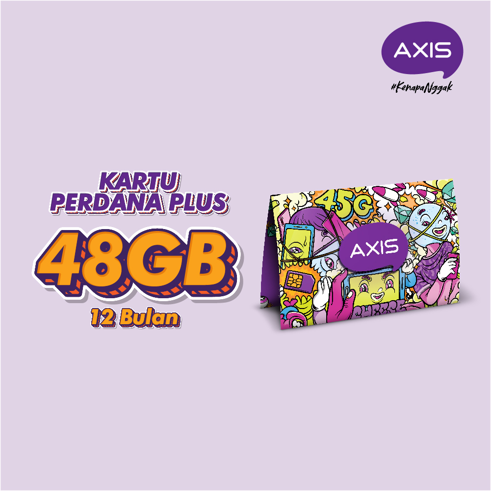 [NO CANTIK] Kartu Perdana AXIS+ 48GB 12 Bulan