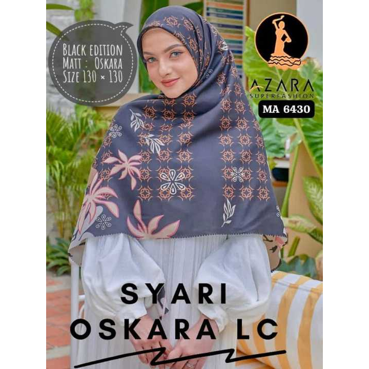Jilbab Azara Motif Syar'i ukuran 130x130 hojab motif syar'i