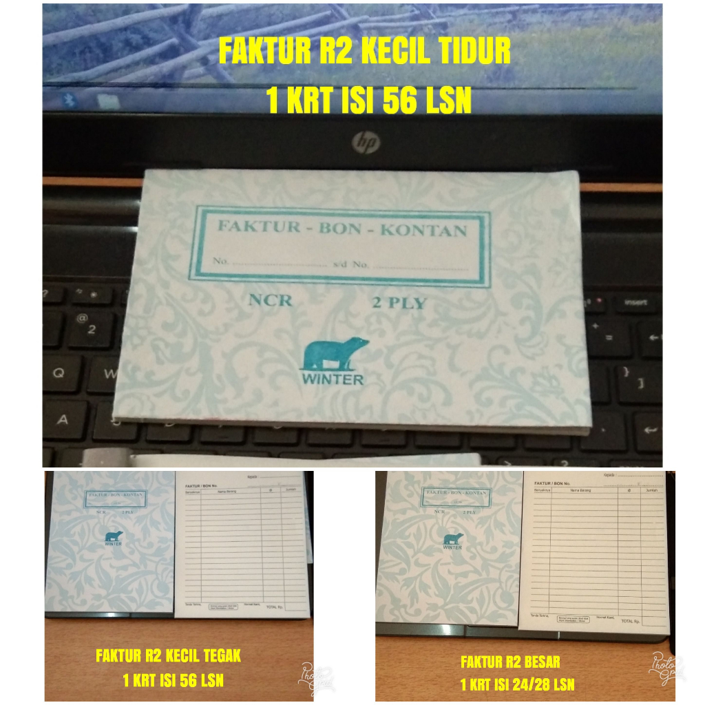 

bon faktur rangkap 2 kecil tegak / datar