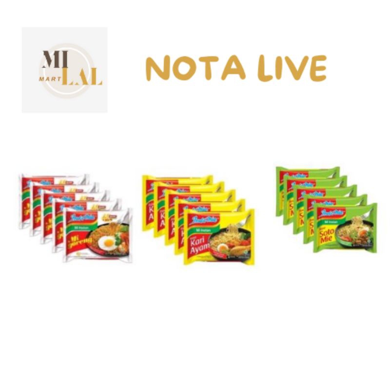 

LIVE INDOMIE 5PCS /INDOMIE GORENG/INDOMIE KARI AYAM/INDOMIE SOTO