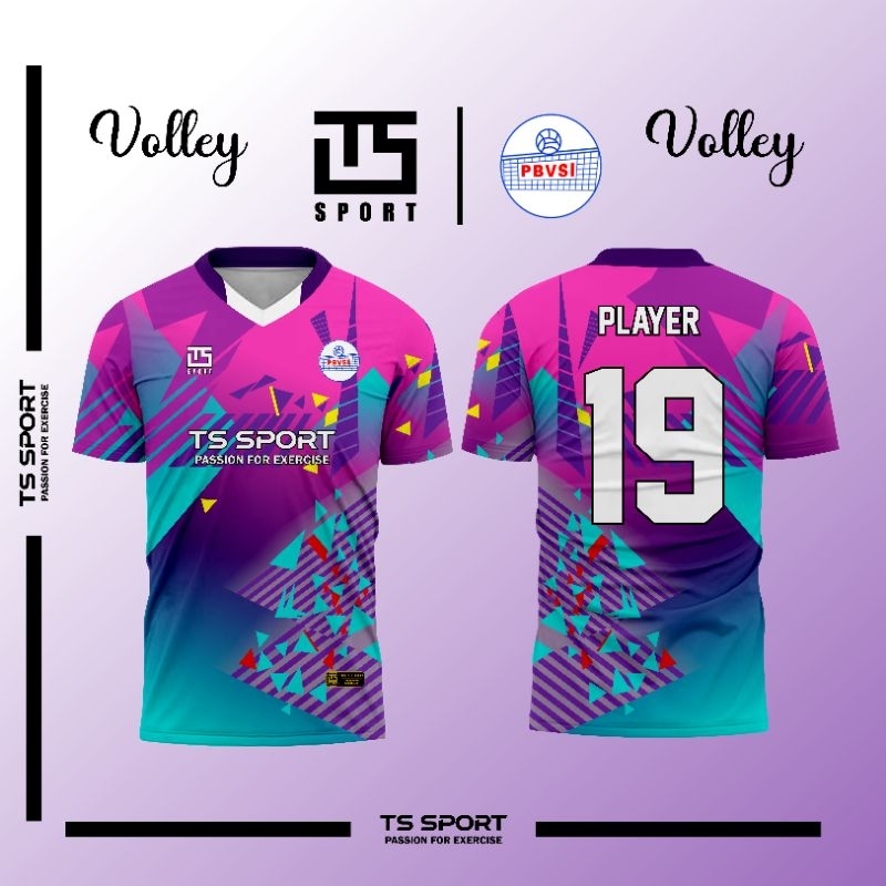 Kaos Jersey Volly Full Printing Gartis Tambah Nama  Nomor Logo Sponsor