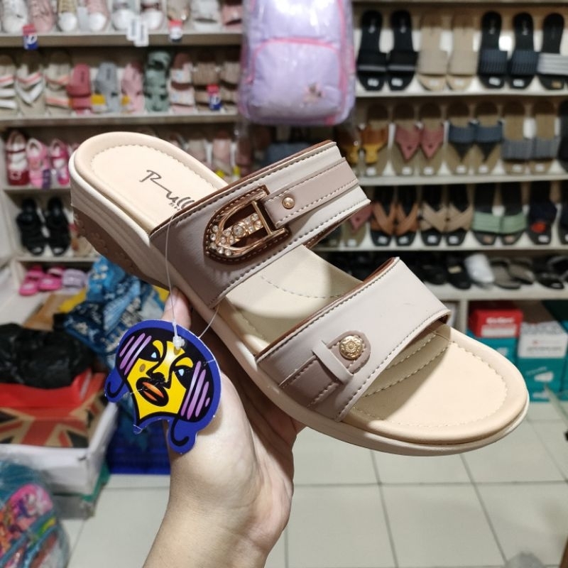 SANDAL WEDGES WANITA RULLIEF FLO 583