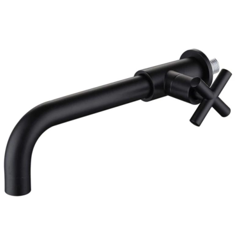 Kran wastafel tembok hitam/Kran dinding hitam long.