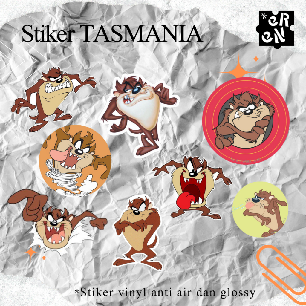 

STIKER KARTUN VERSI TAZMANIA ANTI AIR VINYL / STIKER HELEM TUMBLR LAPTOP MOBIL KACA PREMIUM