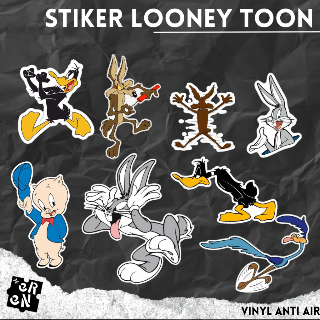 

STIKER KARTUN VERSI LONEY TOON ANTI AIR VINYL/ STIKER MOBIL KACA BOTOL TUMBLR CASING HANDPONE MOBIL LAPYOP PREMIUM