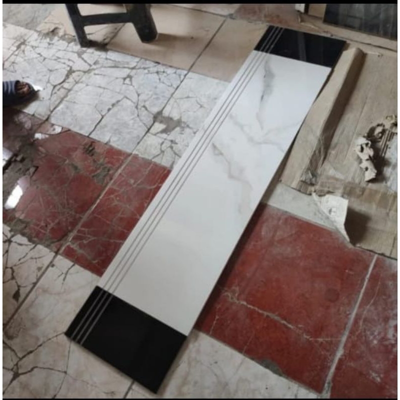 GRANIT TANGGA KOMBINASI 40X100 20X100 MOGIF MARMER