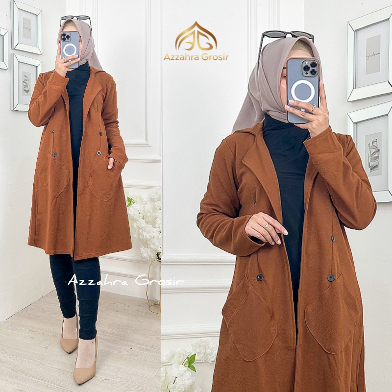 AM - Cleva Cardi Blazer Wanita Korea Outer Long Cardigan Panjang Wanita  / R.1 - 315-6337