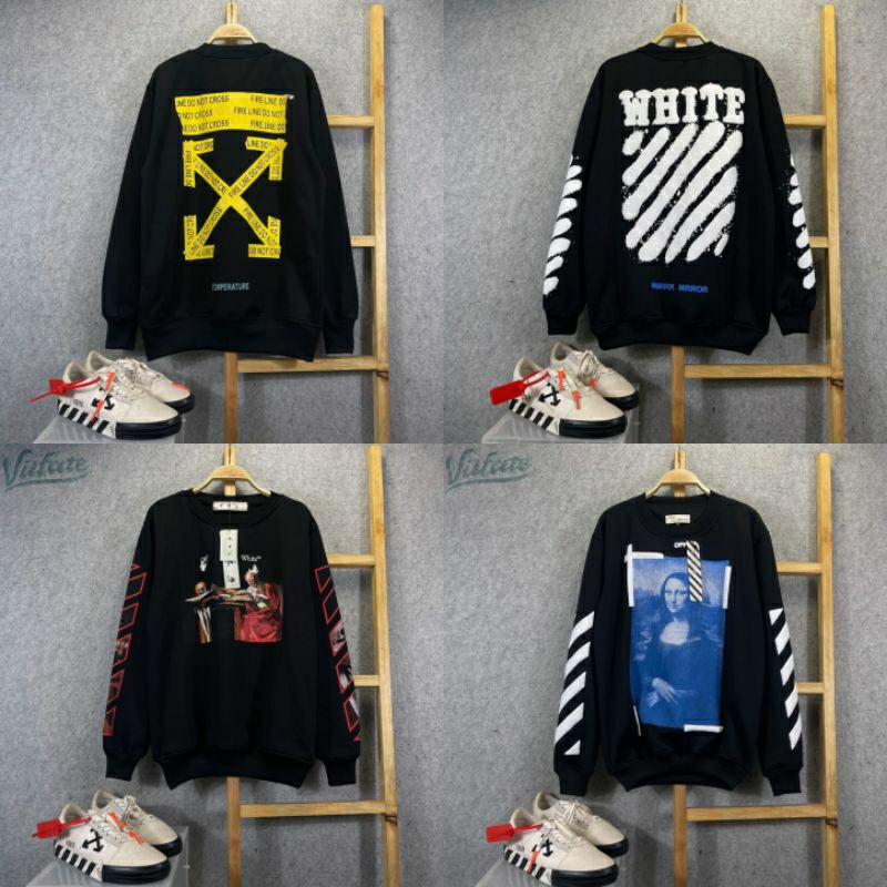 sweater off white premium | crewneck pria murah off-white gradient hitam distro/CN unisex pria wanit