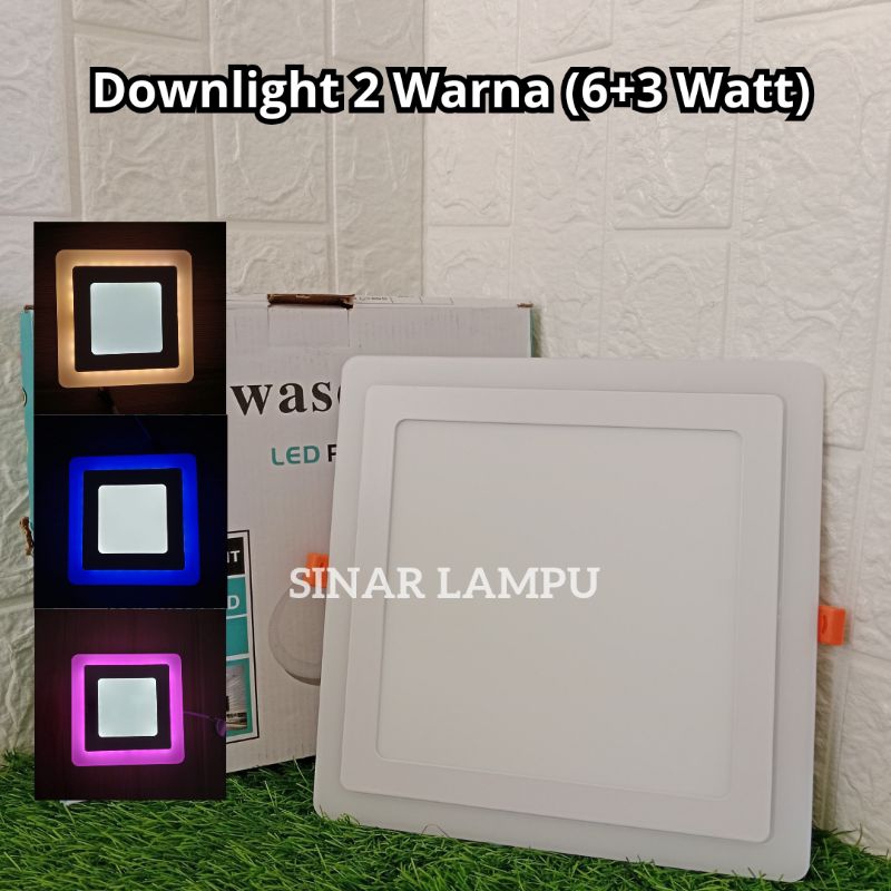 KOTAK (6+3Watt) Downlight 2 Warna//Lampu Plafon