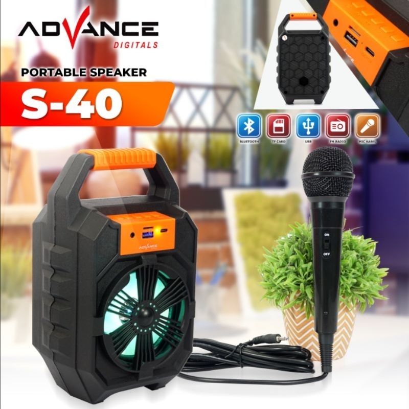Advance Speaker Portable Bluetooth + Mic Kabel S-40