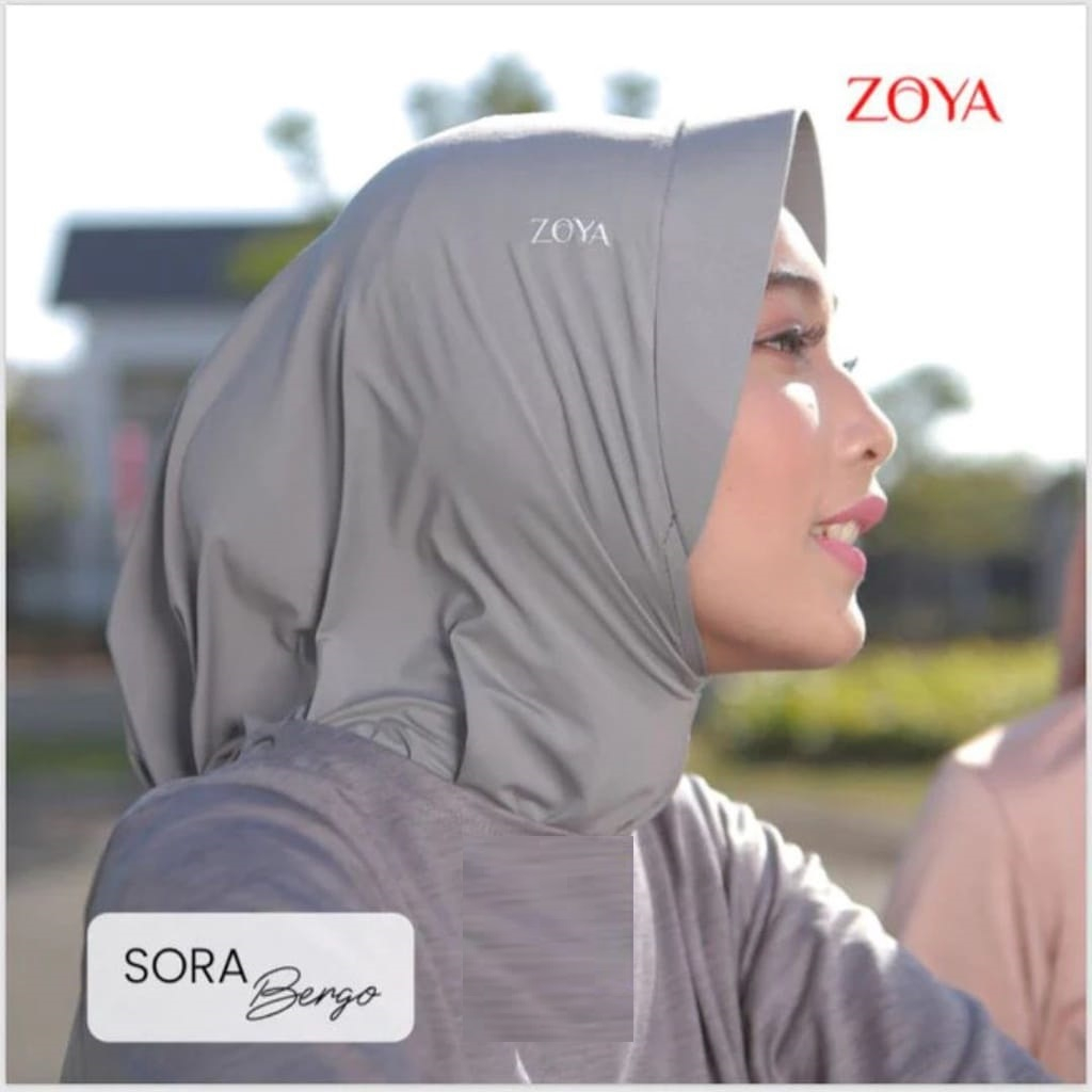 ZOYA Bergo Sport Sora Kerudung Instan Hijab Bergo Jersey Muslim Wanita