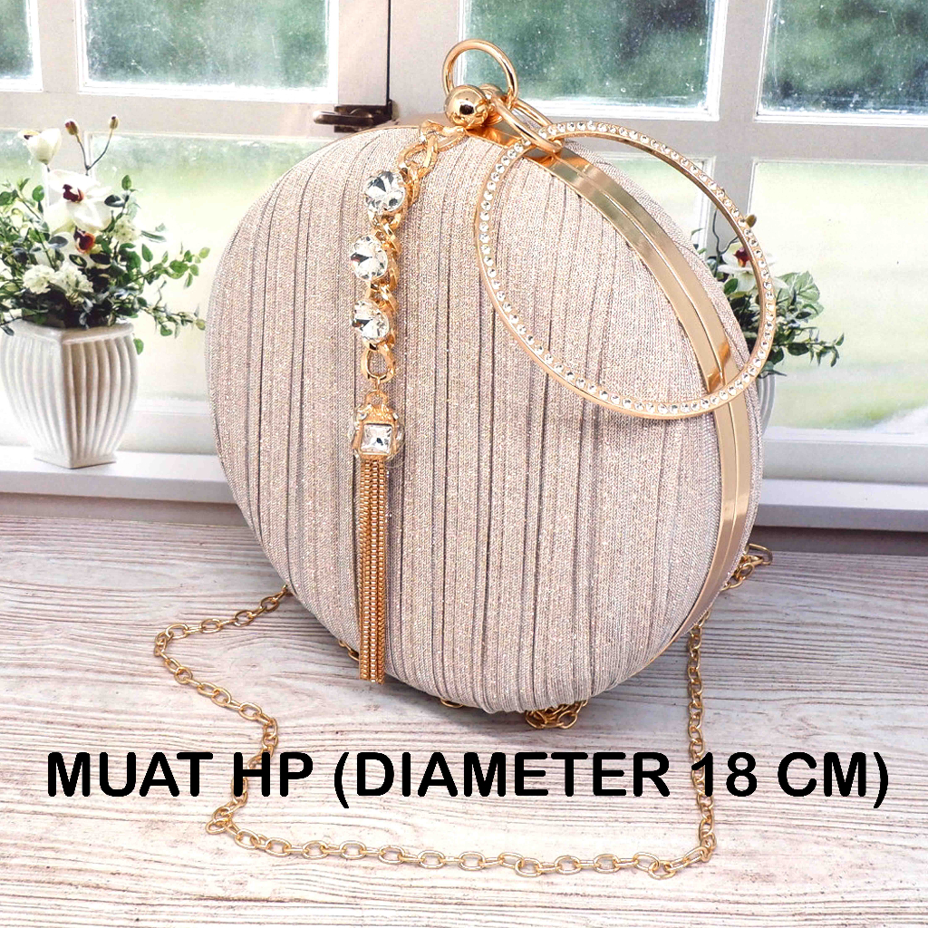 TAS PESTA WANITA 22075 IMPORT / TAS PESTA BULAT