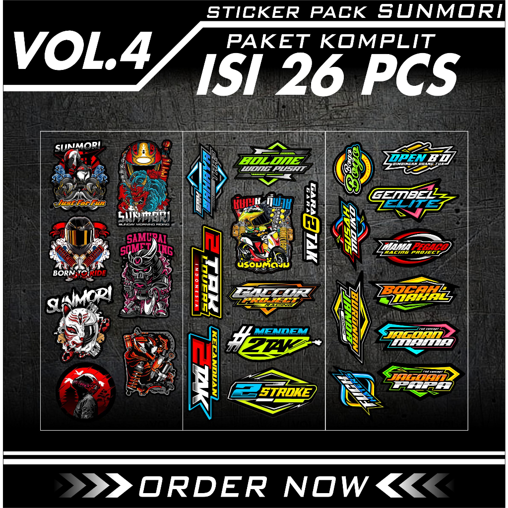 

26 PCS STICKER PACK SUNMORI, STICKER AESTHETIC LOGO BRAND UNTUK LAPTOP CASE TUMBLER VOL 4-6