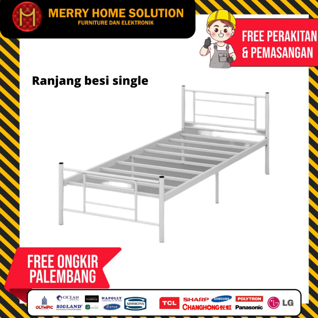 Ranjang besi single / ranjng tempat tidur besi orbitrend minimalis