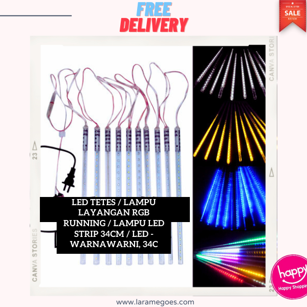 ⚡BEST SELLER⚡ Led tetes / lampu layangan RGB running / lampu led strip 34cm / led running / led tete