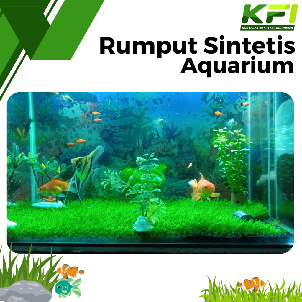 Rumput Aquarium Plastik Rumput Sintetis Murah 20x20 Rumput Sintetis Murah Meteran - KFI Sport