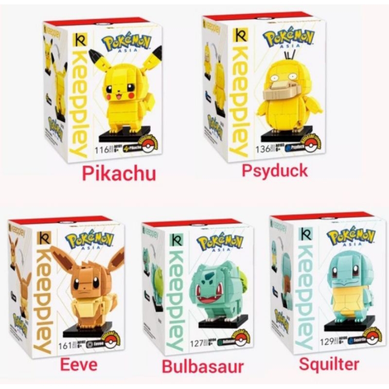 Keeppley Lego Pokemon Figure Pikachu Psyduck Eeve Bulbasaur Squilter