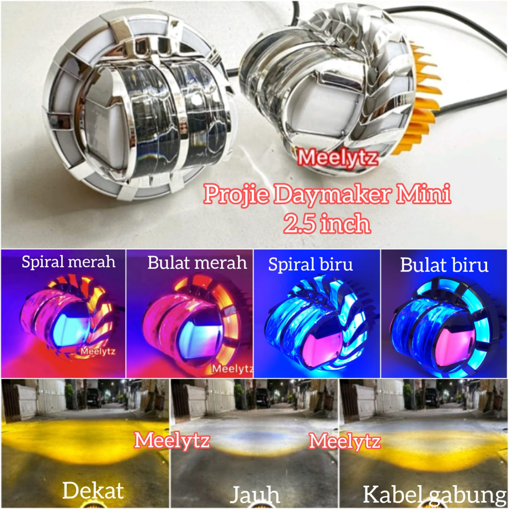 Lampu utama Projie daymaker mini jauh dekat 2.5inch alumunium